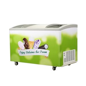 SD-H350 325L Ice Cream Freezer Curved Glass Door Chest Freezer