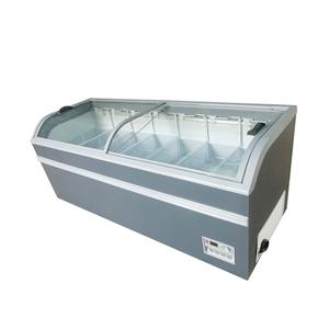 PHIYOND DG-2000 680L Supermarket Commercial Large Capacity Display Sliding Glass Door Chest Arc Island Freezer