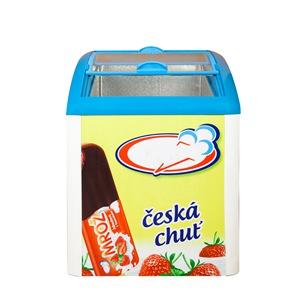 PHIYOND SD-151S 131L Ice Cream Freezer Curved Glass Door Chest Freezer